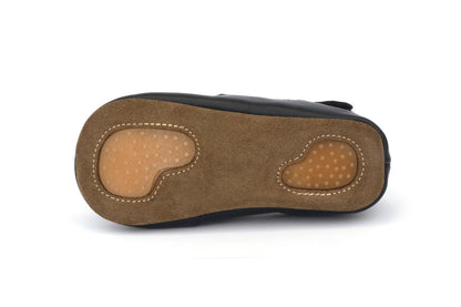 Skórzane Kapcie Dziecięce Barefoot – OBEX HELIS Granatowe