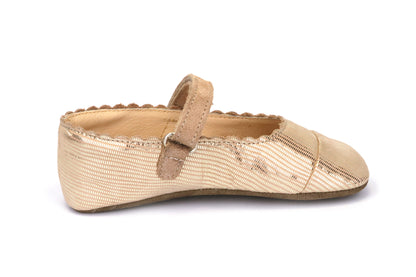 Skórzane Balerinki Dziecięce Barefoot – OBEX Balerina Szampańskie Złoto