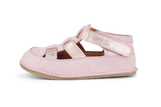 Skórzane Buty Dziecięce Barefoot – OBEX HELIS Metaliczny Róż