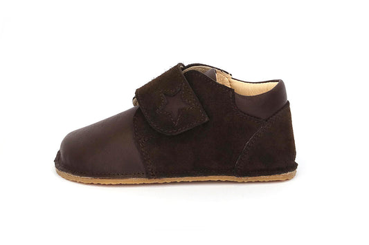 Skórzane Buty Dziecięce Barefoot – OBEX Bliz Czekoladowy