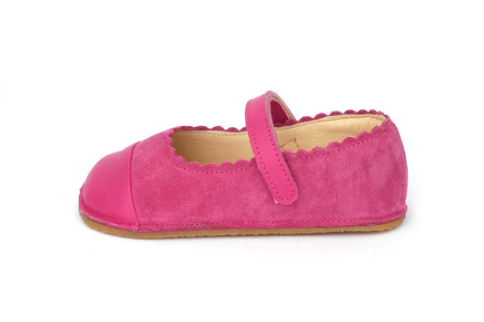 Skórzane Balerinki Dziecięce Barefoot – OBEX Balerina Fuksja