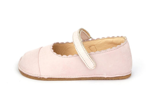 Skórzane Balerinki Dziecięce Barefoot – OBEX Balerina Pudrowy Róż