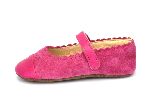 Skórzane Balerinki Dziecięce Barefoot – OBEX Balerina Fuksja