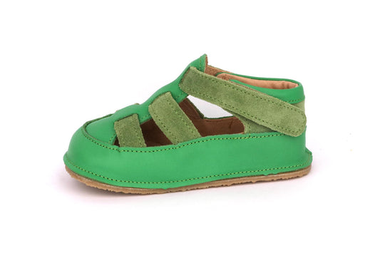 Skórzane Buty Dziecięce Barefoot – OBEX HELIS Trawiasta Zieleń